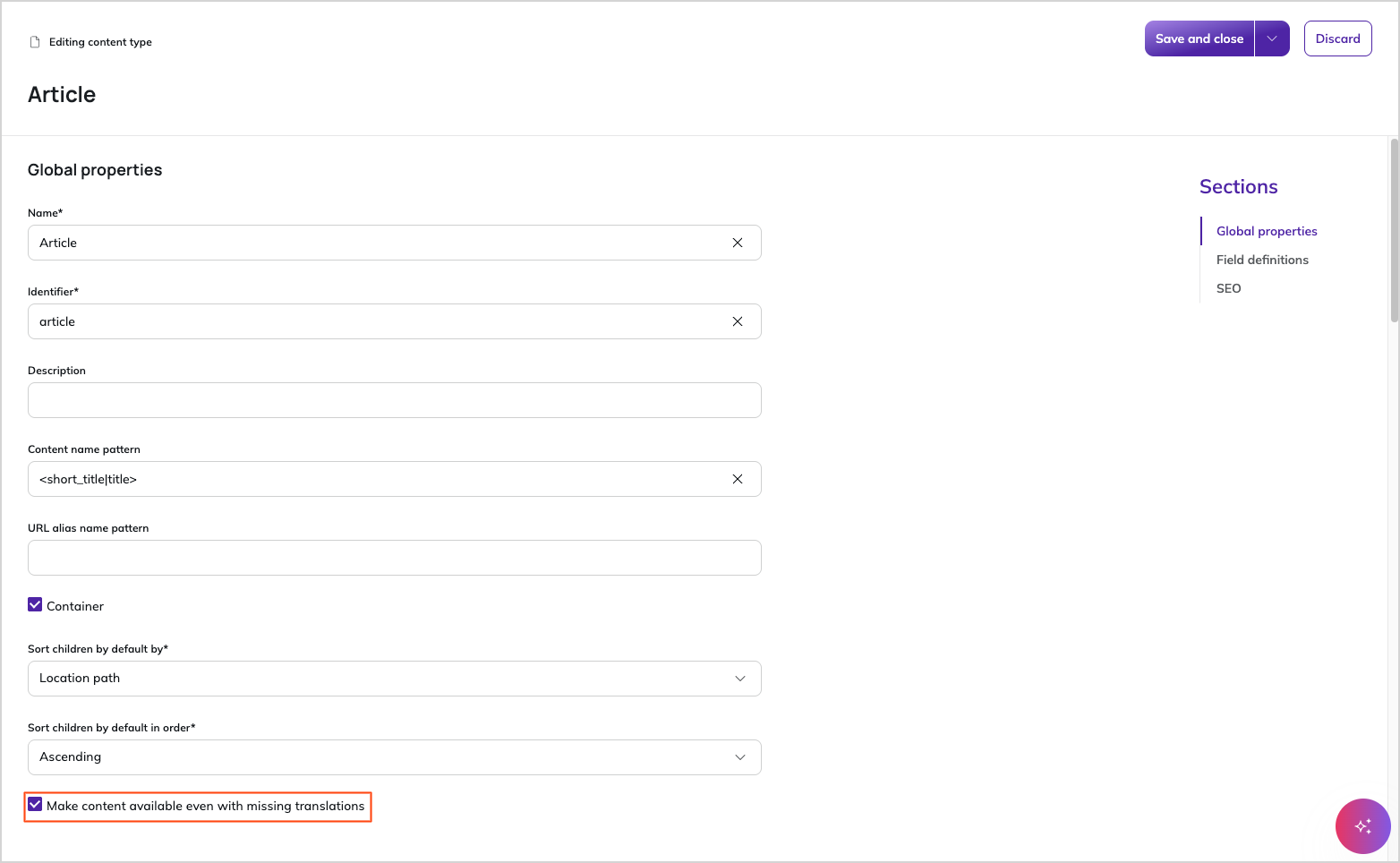 Default content availability