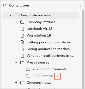 Hidden content item